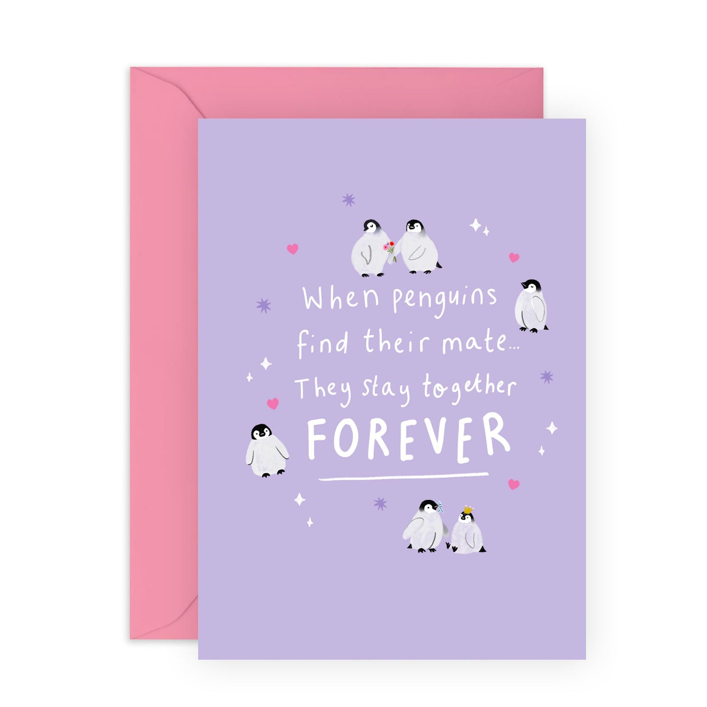 Lovely Greeting Card - 'PENGUIN COUPLES CUTE' - Perfect for Celebrating Love with a Sweet and Playful Touch - Ideal for Couples Who Appreciate an Endearing Message - Comes With Stickers By Central 23