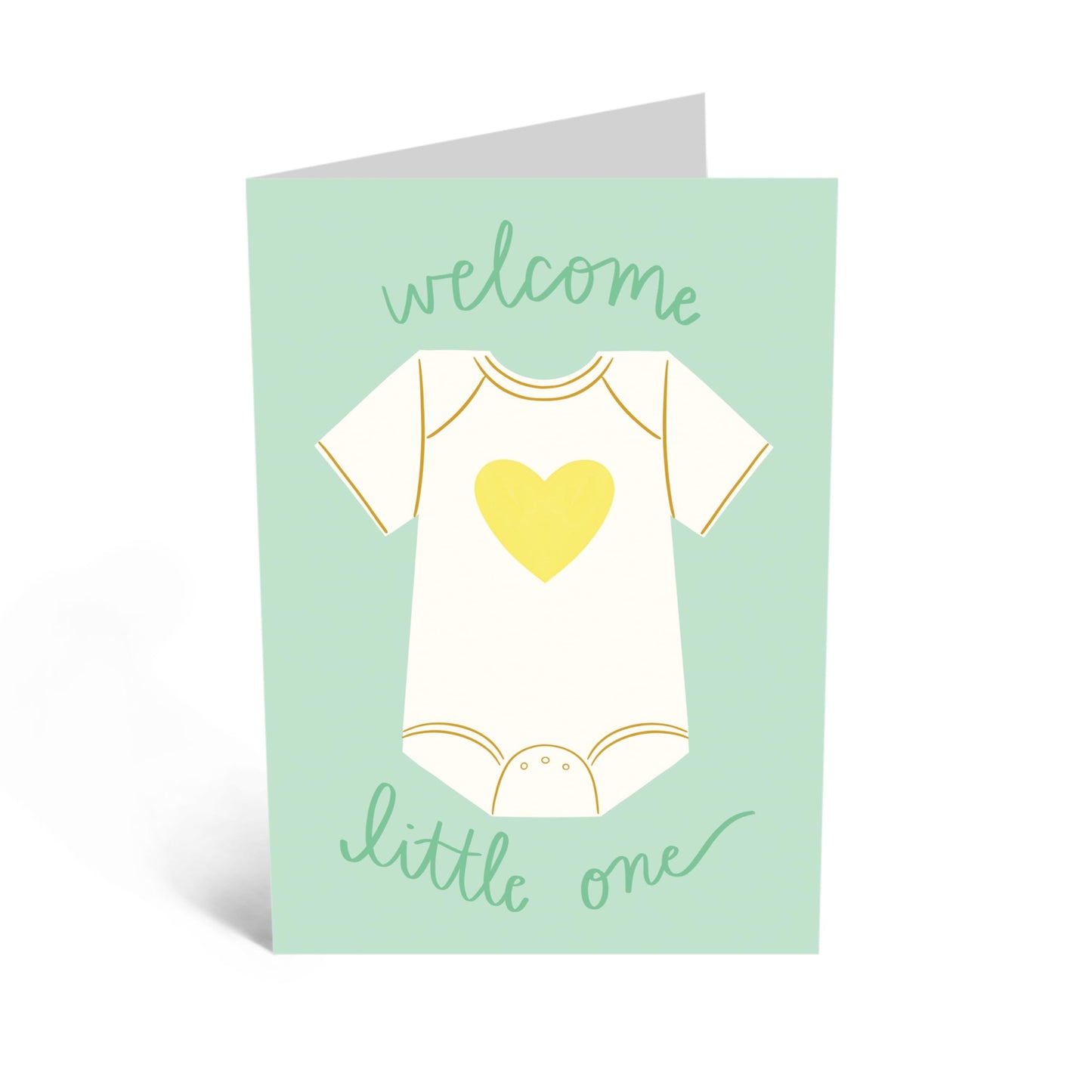 Greeting Card - 'WELCOME LITTLE ONE ONSIE' - Perfect for Celebrating the Arrival of a New Baby with a Cute Onesie Theme - Ideal for Baby Showers or Announcements - Comes with Stickers by Central 23