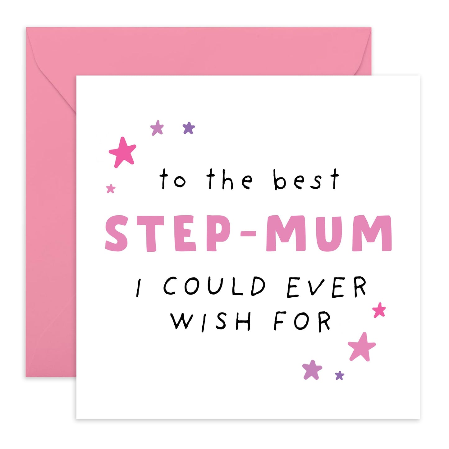 Step Mothers Day Card - The Best Step-Mum I Could Wish For - Happy Birthday Cards For Step Mum - Thank You I Love You Just Because - Gifts For Women Her Mama Mummy - Comes With Stickers By Central 23