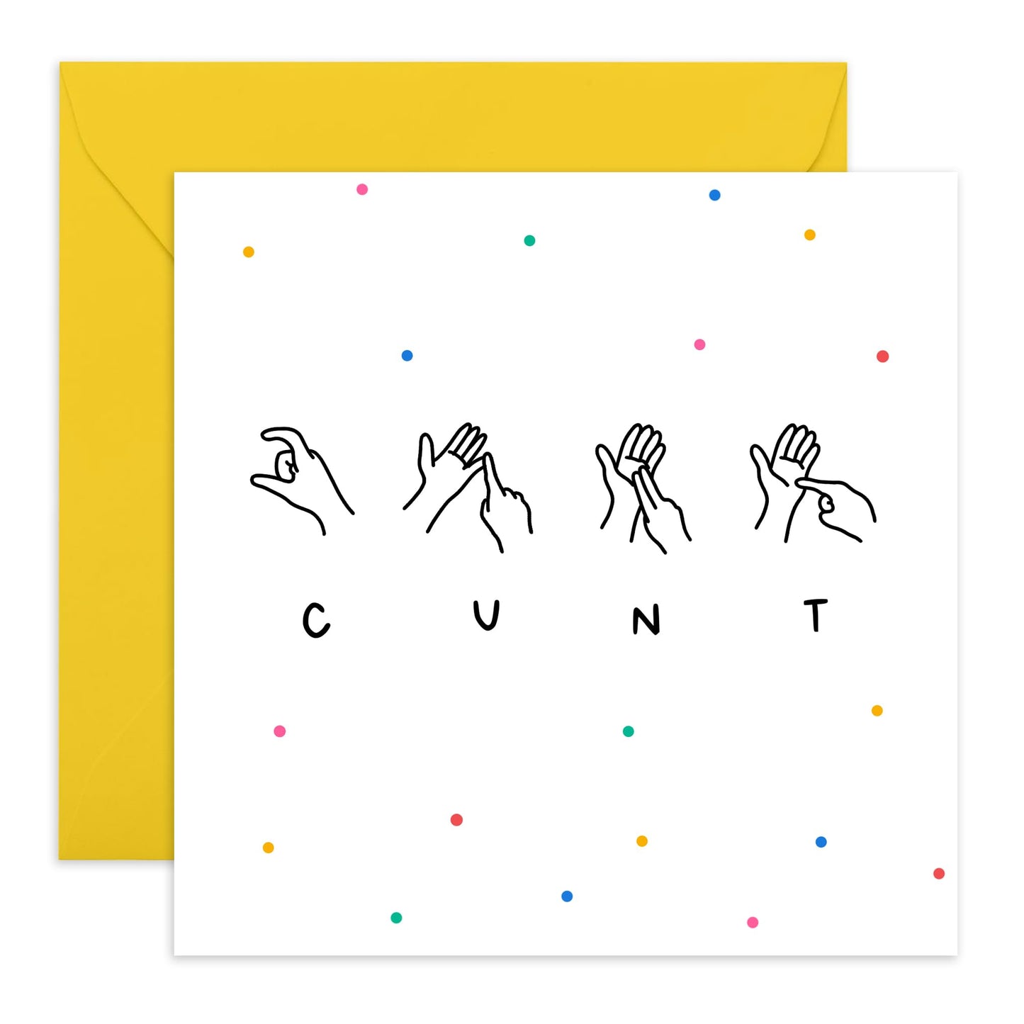 Funny Anniversary Card - 'C*nt Sign Language' - Gifts for Boyfriend, Girlfriend, Her, Him, Spouse, Partner, Honey,Babe, Darling, Men, Women - Hand Sign - Comes with Fun Stickers