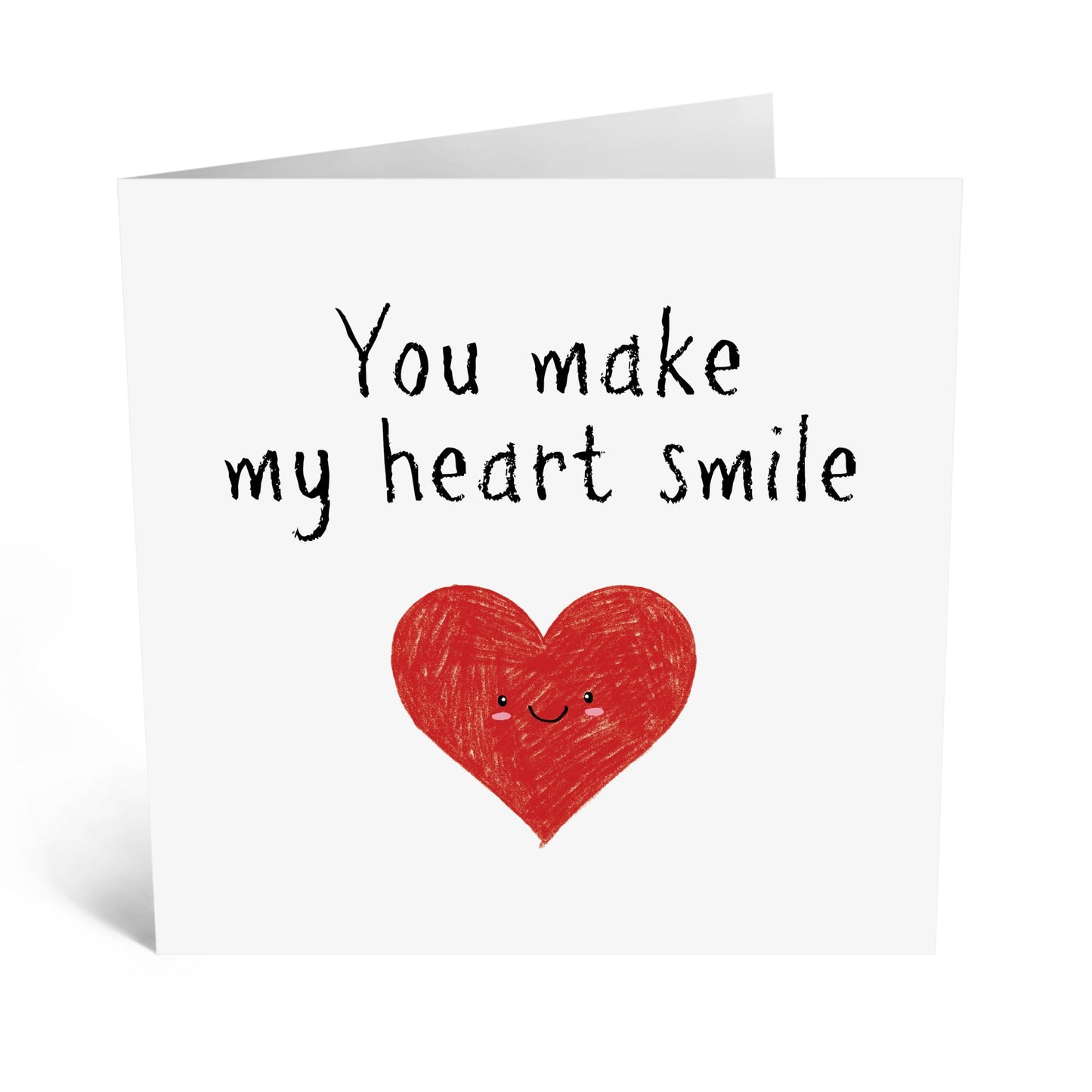 Greeting Card - 'MAKE MY HEART SMILE' - Perfect for Celebrating Love with a Heartfelt Touch - Ideal for Adding a Sweet and Uplifting Message to Any Special Occasion - Comes With Stickers By Central 23