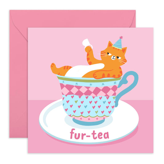 30th Birthday Card For Women - Fur Tea Thirty Birthday Cat Tea Cup - Wife Mum Mummy - Sister - Birthday Card - Birthday Gifts For Cat Lovers - Happy Thirtieth Birthday Greeting Card Female Friends