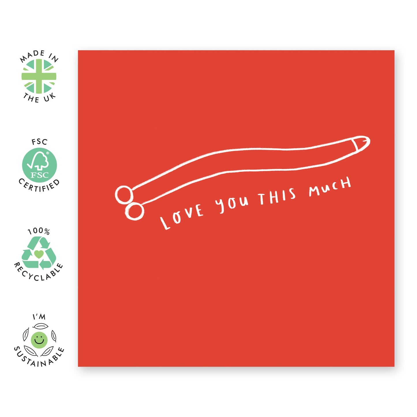 Wife Birthday Card - Love You This Much W*lly - Funny Anniversary Card For Women Girlfriend Husband - Naughty Valentines Card - Sexy Gifts For Her Partner - Comes With Stickers