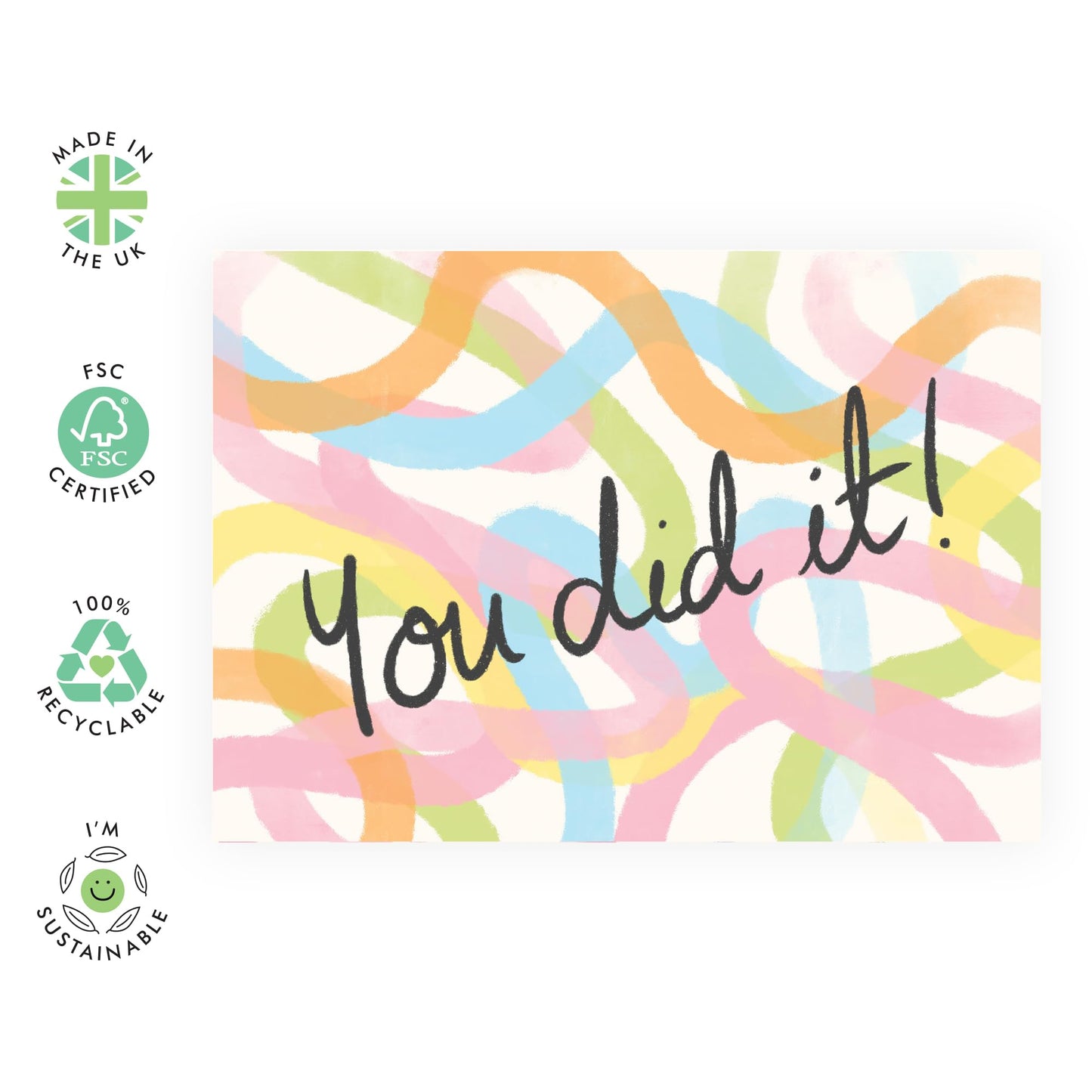 Congratulations Card - You Did It! Good Job! Well Done Greeting Card And Envelope - Congrats On Your New Home, Graduation, Promotion - Comes With Fun Stickers By Central 23