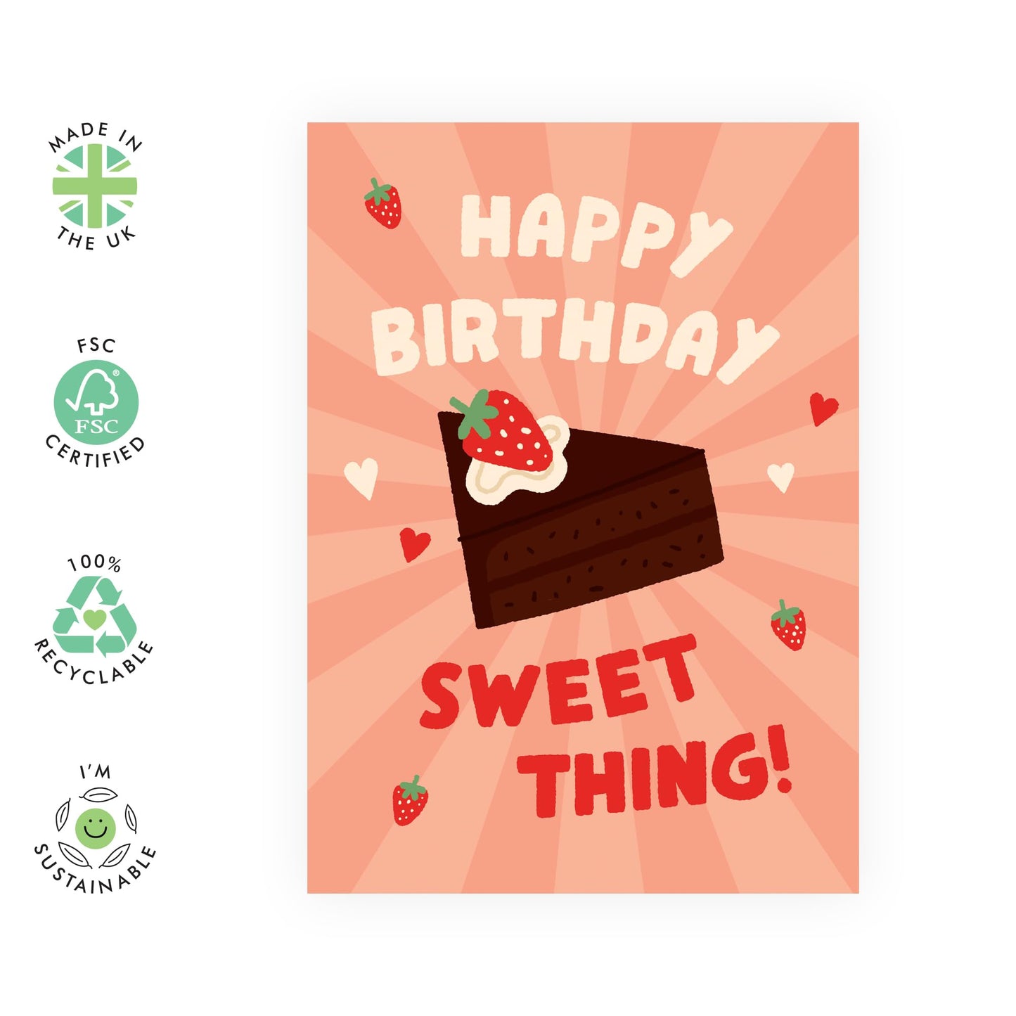 Birthday Cards For Her - Happy Birthday Sweet Thing - Mum Birthday Cards - Sister Greeting Card - Aunt - Friendship Gifts For Women - Gift From Men - Comes With Fun Stickers By Central 23