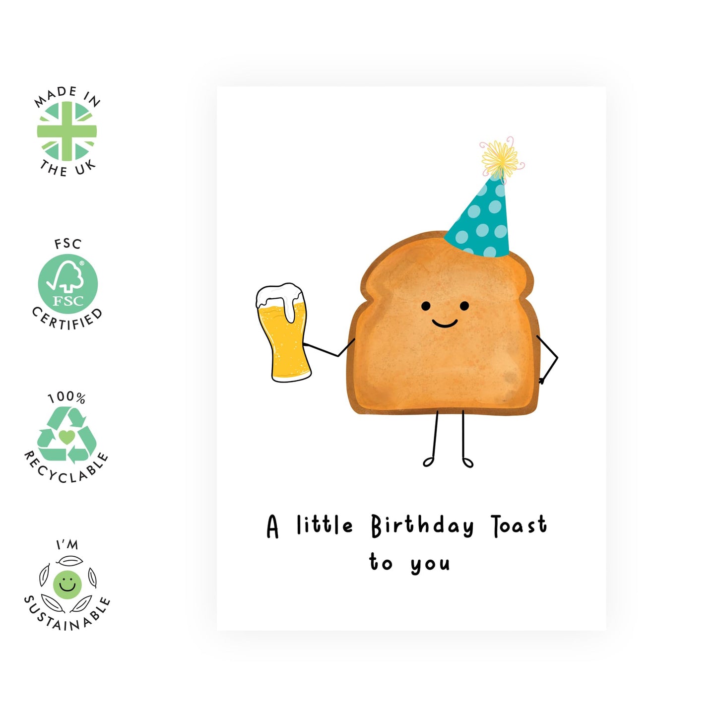 Central 23 Greeting Card - 'BEER BIRTHDAY TOAST' - Perfect for Adding a Fun and Cheersful Touch to Any Birthday Celebration - Funny Gift for Him, Her, Friends, and Beer Lovers - Comes with Stickers