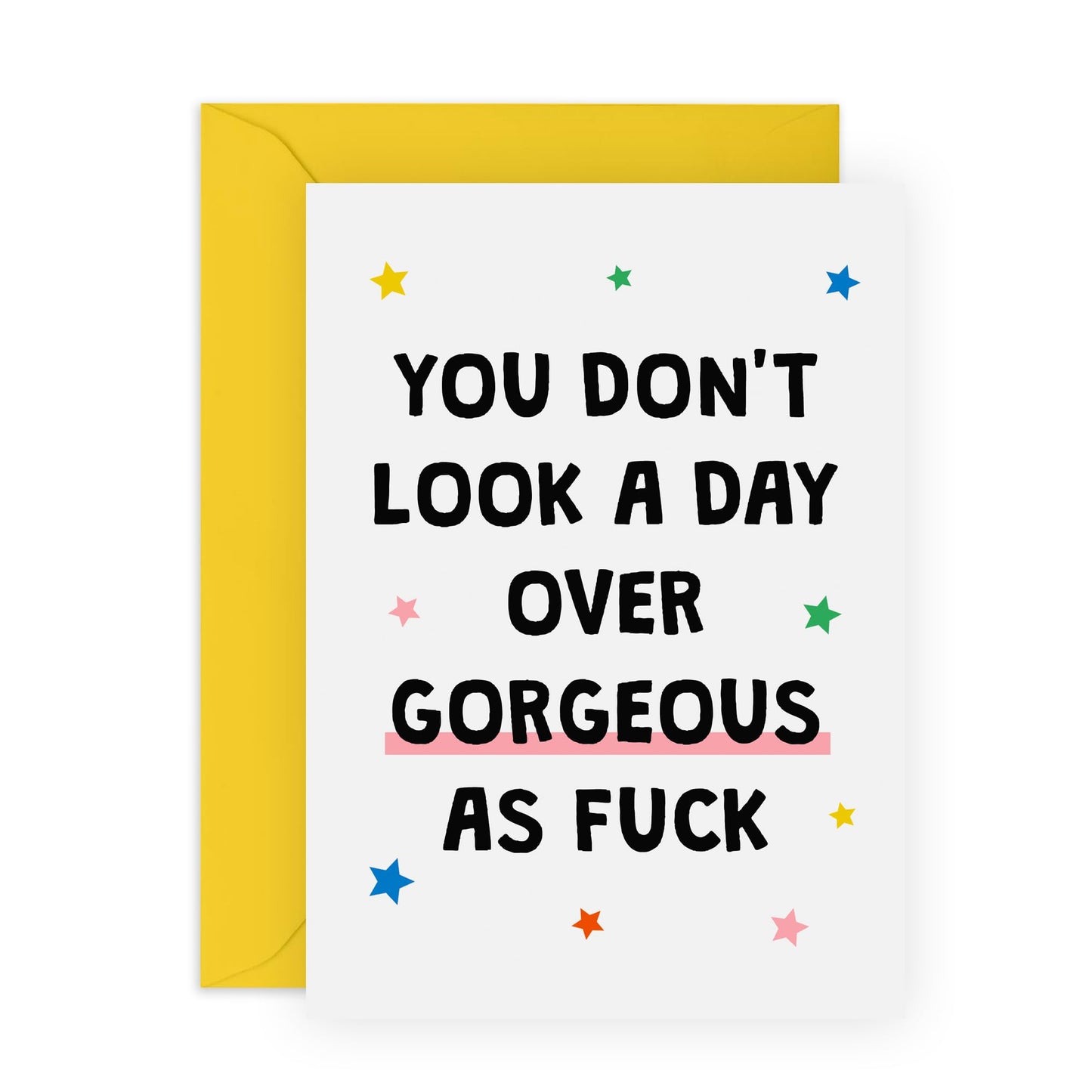 Funny Birthday Cards For Women - Gorgeous As F*ck - Wife Birthday Card - For Mum Girlfriend Best Friend - Rude Funny Gifts For Her - Comes With Stickers - By Central 23