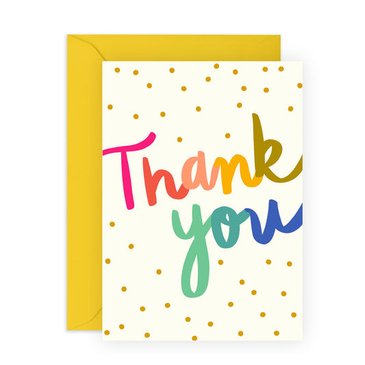 Thank You Greeting Cards - Polka Dots - Colourful Greeting Cards For Men Women - For Birthday, Anniversary, Baby Shower - Appreciation Gifts For Him Her - Comes With Stickers - By Central 23
