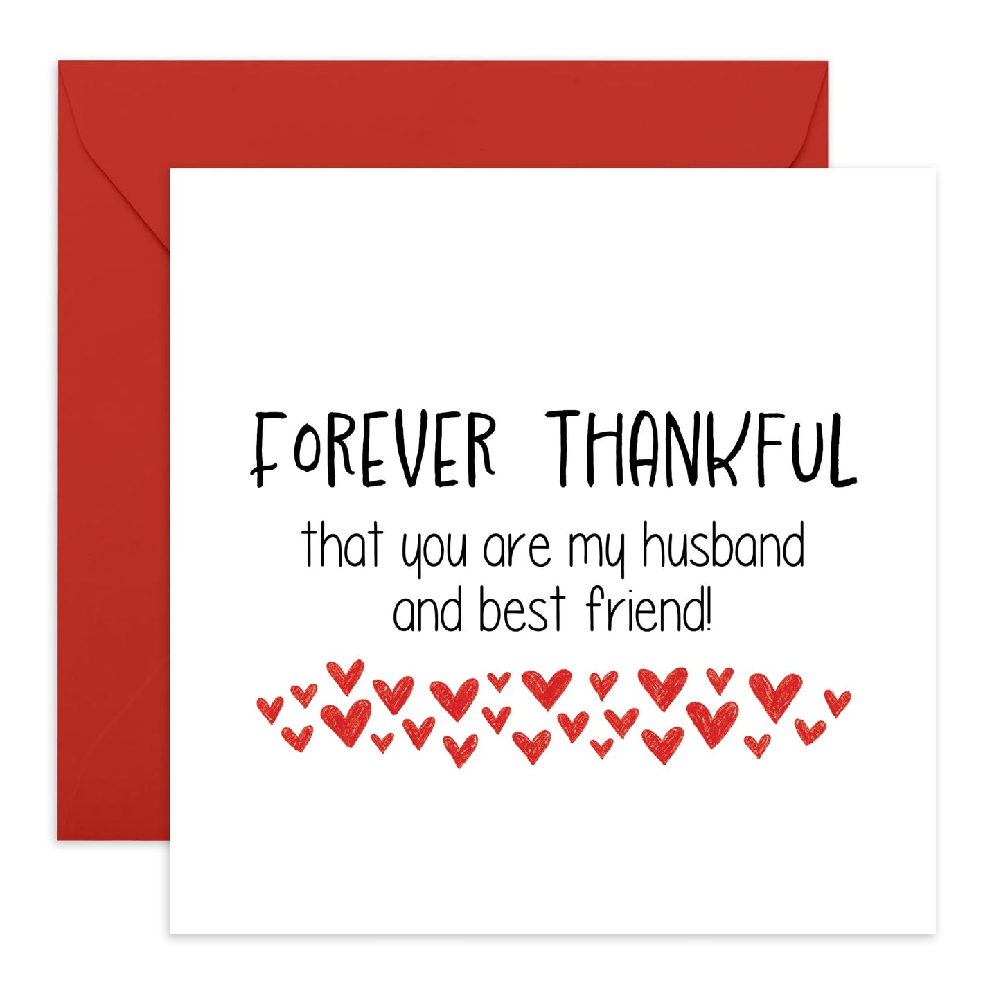 Greeting Card - 'FOREVER THANKFUL HUSBAND' - Perfect for Expressing Deep Gratitude and Love - Ideal for Showing Appreciation to Your Husband on Any Special Occasion - Comes With Stickers By Central 23