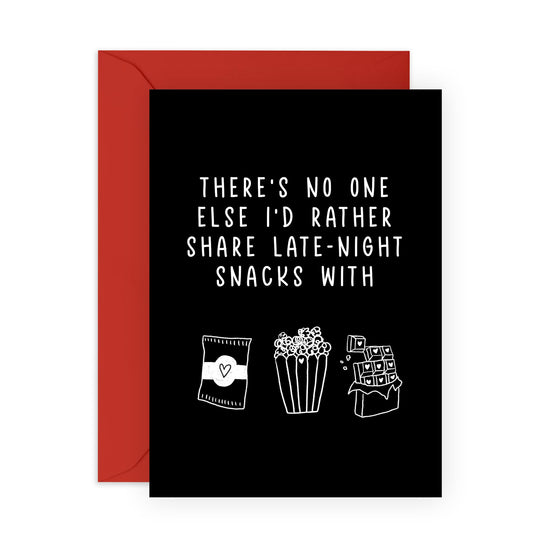 Wedding Anniversary Card For Wife Husband - Share Late-Night Snacks With - Funny Anniversary Cards For Boyfriend Girlfriend - Valentines Cards For Couples - Comes With Stickers - By Central 23