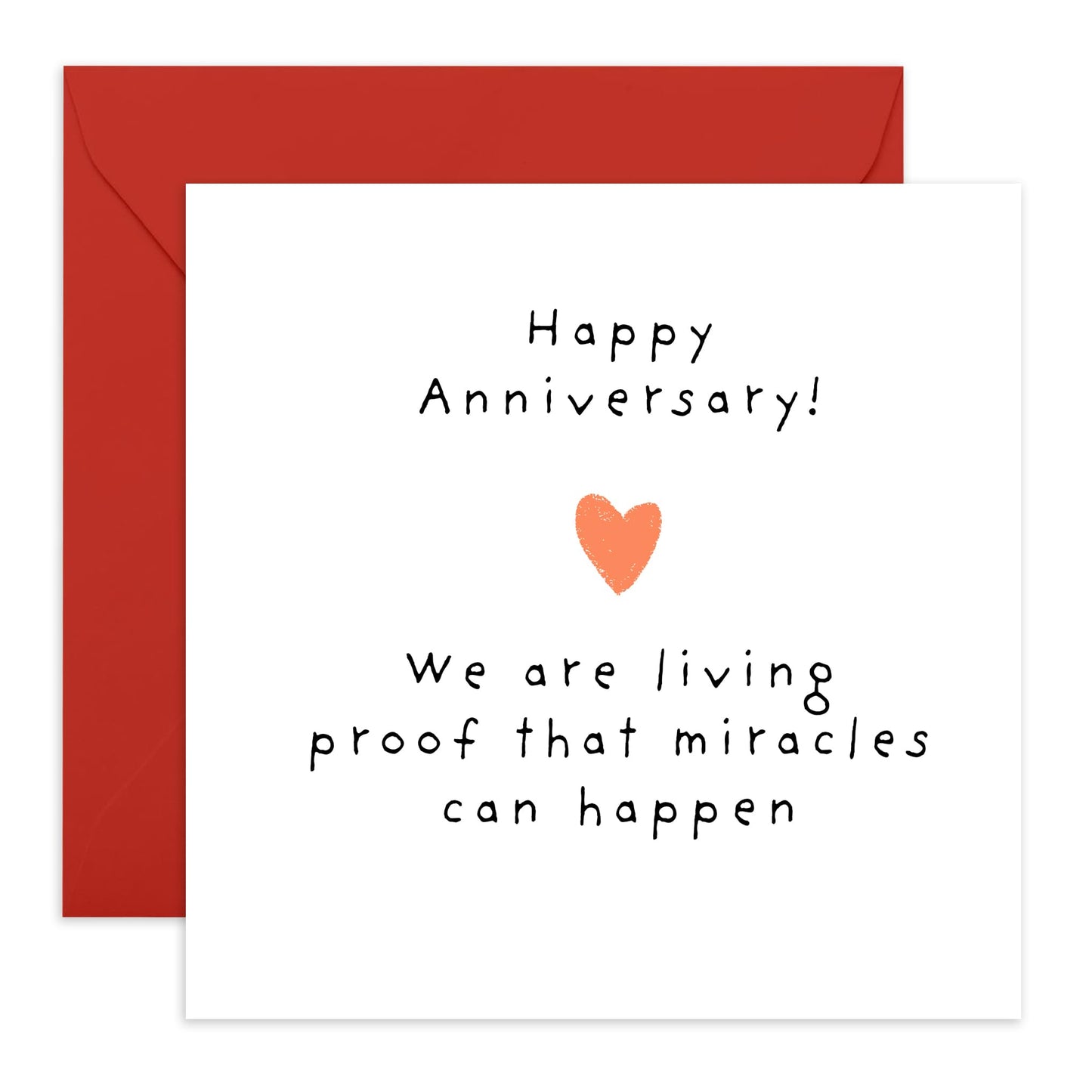 Anniversary Card - 'ANNIVERSARY: WE ARE A MIRACLE' - Perfect for Celebrating Love and Togetherness with Heartfelt Sentiment - Ideal for Partners Spouses Couples - Comes With Stickers By Central 23