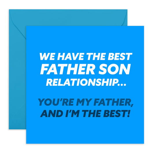 Appreciation Card - 'BEST FATHER SON RELATIONSHIP' - Celebrate the Special Bond Between Father and Son - Ideal for Any Occasion - Show Your Care and Love - Includes Envelope and Stickers by Central 23