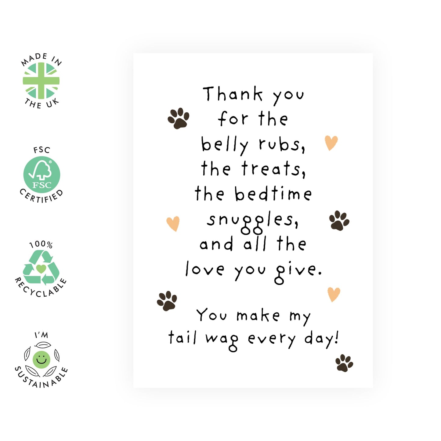 Sweet Birthday Card From Dog - My Tail Wag Every Day - Gifts for Fur Mum or Dad, Friends, Besties, BFF, Dog Mama, Daddy, Her, Him, Pet Owners - Mothers Day, Fathers Day - Comes With Fun Stickers