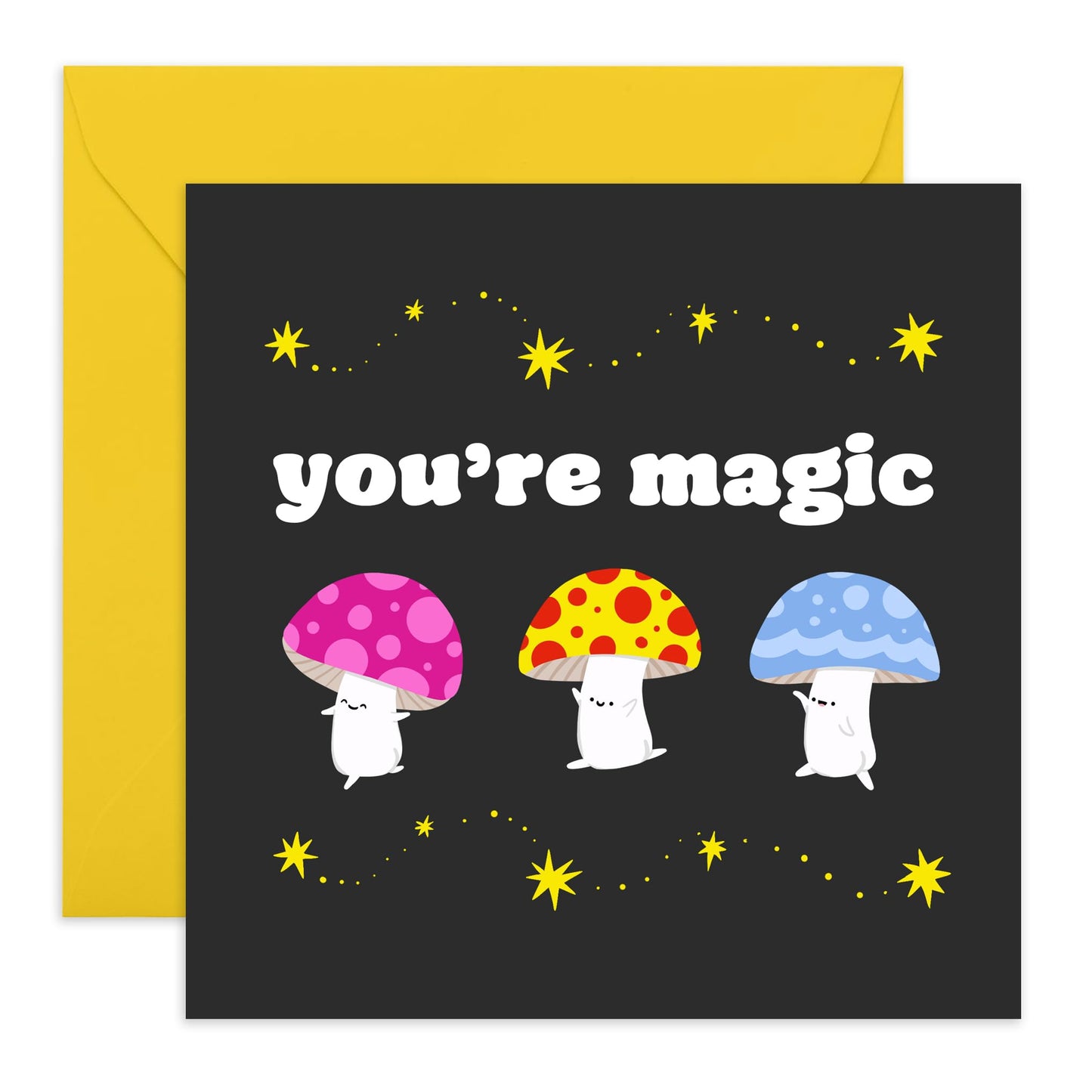 Valentines Card For Girlfriend Boyfriend Partner - You're Magic Mushrooms - Wedding Anniversary Card For Husband Wife - Romantic Card For Him Her - Comes With Fun Stickers By Central 23