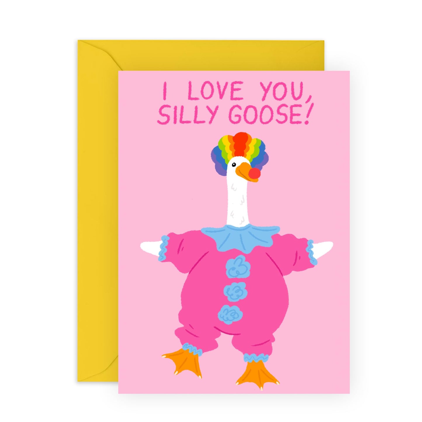 Greeting Card - 'SILLY GOOSE LOVE' - Perfect for Showing Your Affection with a Playful Goose Design - Ideal for Girlfriend Boyfriend Husband, Wife or Anyone Special - Comes with Stickers by Central 23