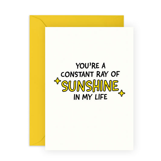 Thoughtful Greeting Card - 'Sunshine' - Gifts for Family, Husband, Wife, Boyfriend, Girlfriend, Grandparents, Mum, Dad, Son, Daughter - Happy - Comes with Fun Stickers