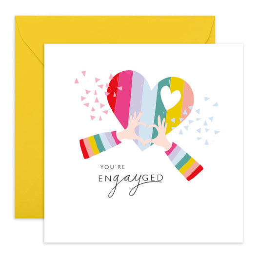 Engagement Congarulations Card - 'LGBT 19' - Gifts for Gays, Lesbian, Him, Her, She, He, His, Her, Ladies, Men, Women, Male, Female, Guys, Girls - In Love - Comes with Fun Stickers