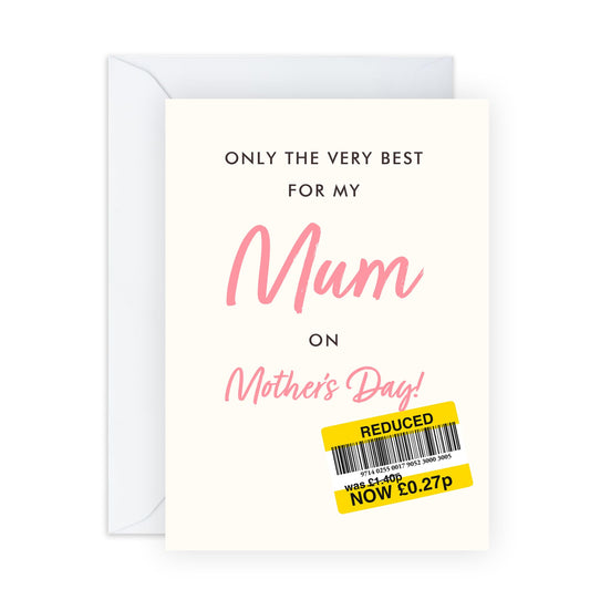 Mothers Day Card For Her – “For My Mum” – Humorous Greeting Card for Mam, Mummy, Mama, Ma, Women, Ladies from Son or Daughter - Funny Appreciation & Thank You Gift - Comes with Fun Stickers