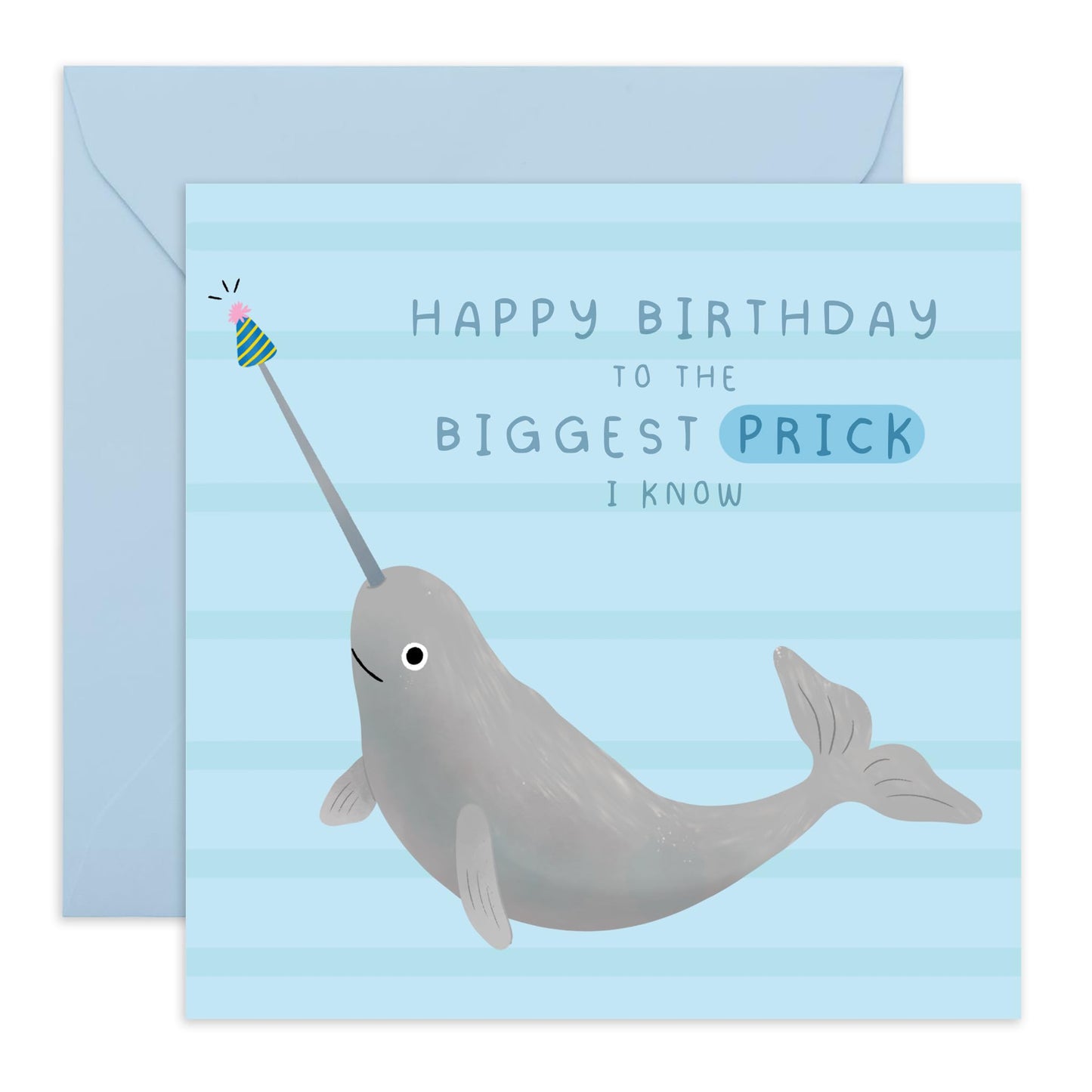 Birthday Card Joke - 'Biggest Pr*ck I Know'- Gifts for Mates, Colleague, Co-worker, Friends, Best Friends, BFF, Brother, Bro, Boyfriend, Him - Just Kidding - Comes with Fun Stickers