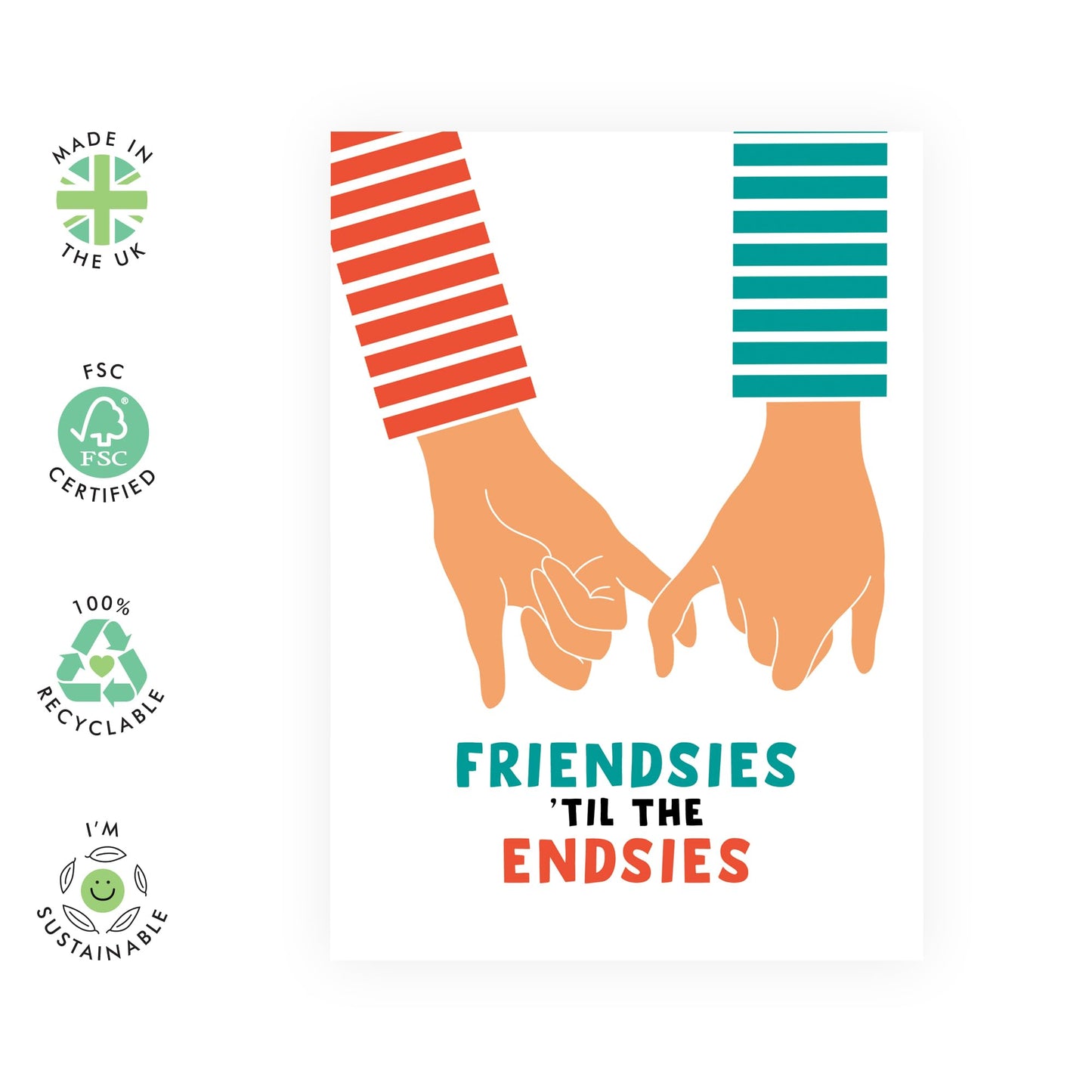 Best Friend Birthday Card Female - Friendsies Til The Endsies - Funny Friendship Gifts For Women Friends Her - Bff Bestie - Blank Inside - Comes With Stickers - By Central 23