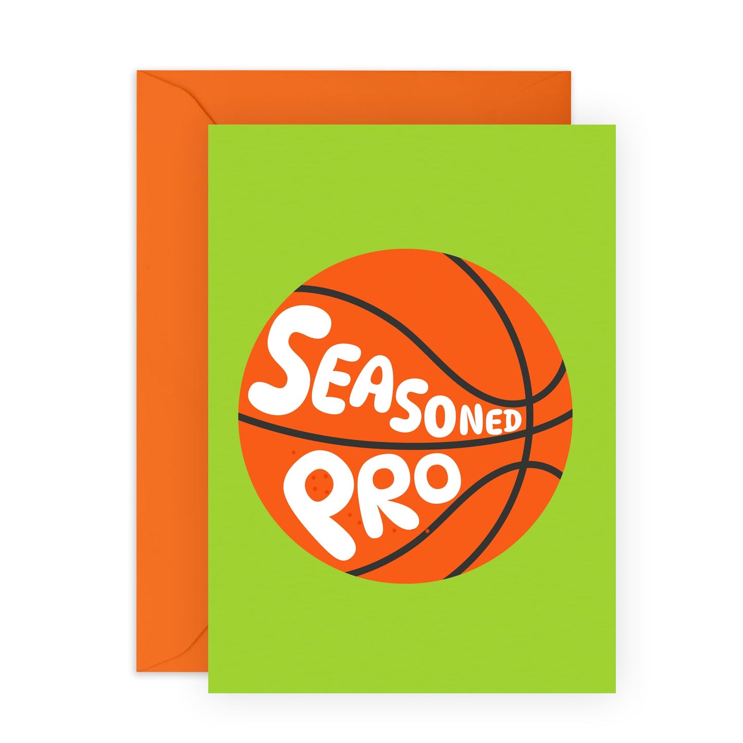 Basketball Greeting Cards For Men - Seasoned Pro - Funny Birthday Cards For Husband Boyfriend Brother Dad - Cheeky All Occasion Cards For Him - Comes With Stickers - By Central 23