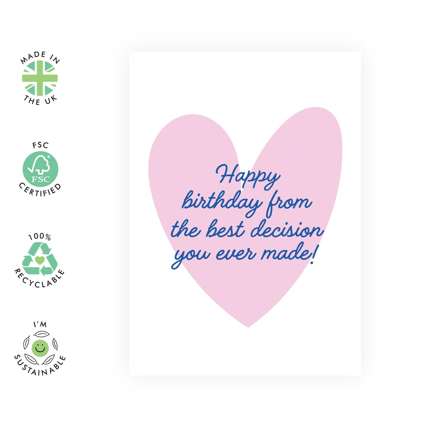 Wife Birthday Card - Happy Birthday From Your Best Decision - Husband Birthday Card Funny - Cheeky Greeting Cards And Envelopes For Fiance Partner Boyfriend - Comes With Fun Stickers By Central 23