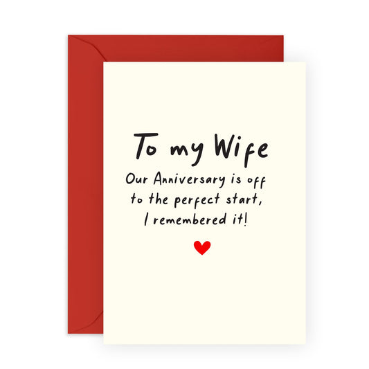 Romantic Anniversary Greeting Card - 'To My Wife' - Sweet Message for Wife, Wifey, Married Couples, Partners, Couples, Babe, Other Half - Marriage Life - Comes with Fun Stickers