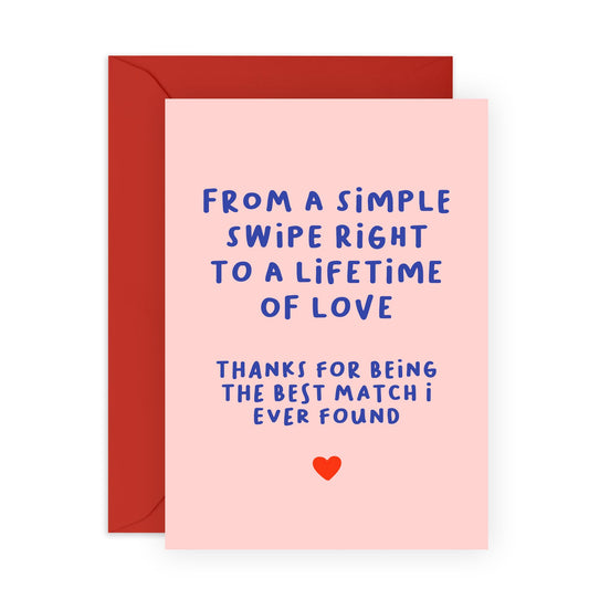 Valentines Day Card Girlfriend Boyfriend - Best Match I Ever Found - Anniversary Card Couple Fiance - Husband Wife Greeting Cards - Love Cards For Him Her - Comes With Stickers By Central 23