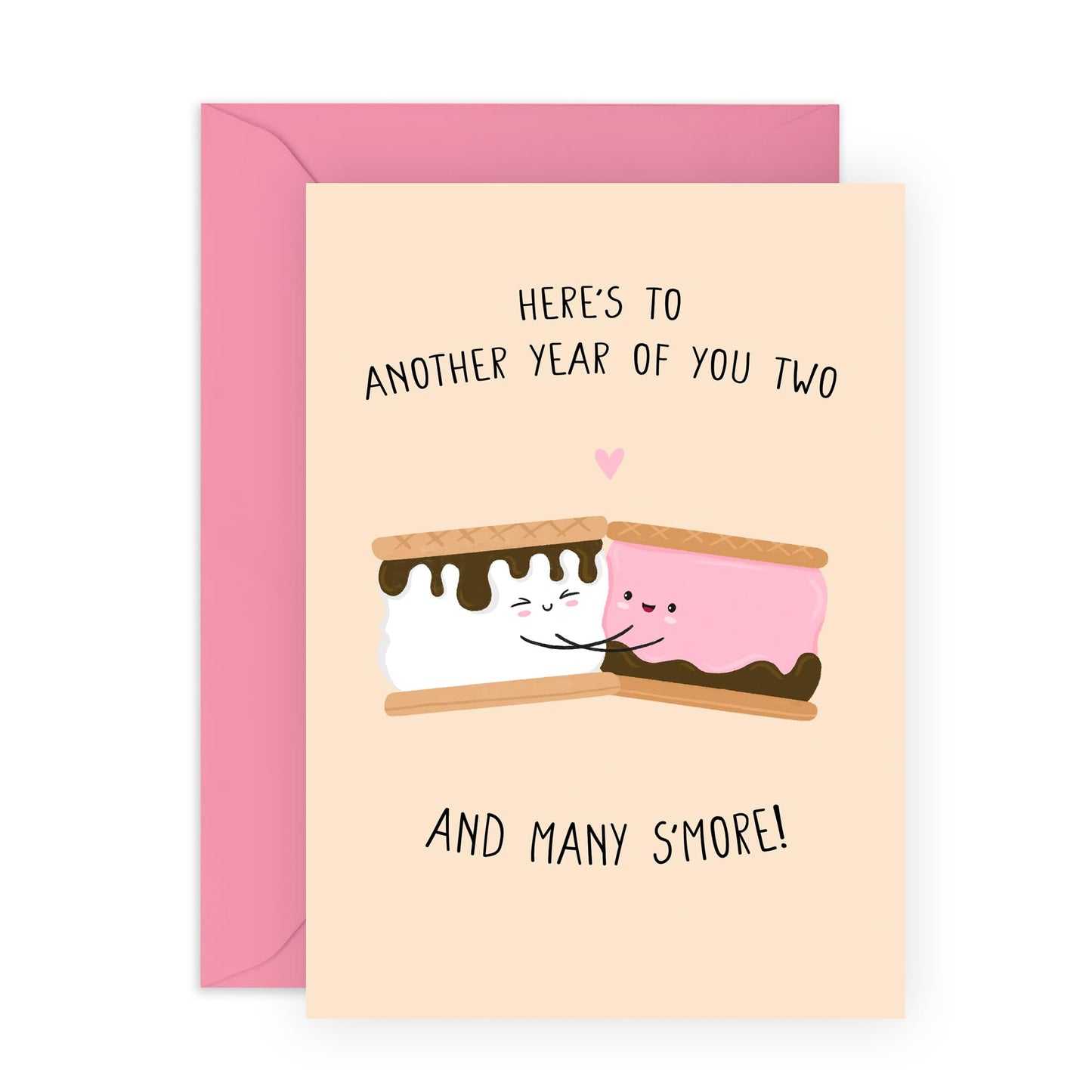 Romantic Anniversary Card for Them - 'Another Year Many Smores' - Gifts for Friends, Brother, Sister, Mum, Dad, Parents, Cousin, Colleagues - Cute Presents Men Women- Comes with Fun Stickers