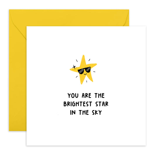 Well Done Card For Men Women - Brightest Star In The Sky - Congratulations Card For New Job Promotion - Graduation Card For Daughter Son - Good Job Greeting Cards - Comes With Stickers - By Central 23