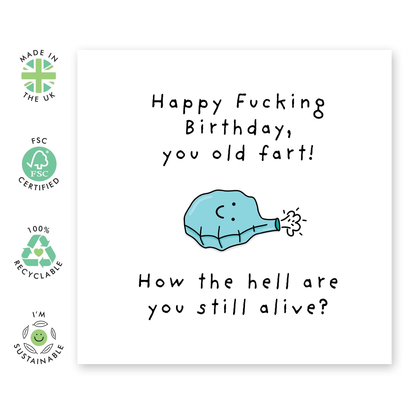 Funny Birthday Card - 'OLD F*RT!' - Perfect for Celebrating Milestones with a Humorous Twist - Ideal for Friends Family Besties BFFs Bothers Sisters Colleagues - Comes With Stickers By Central 23