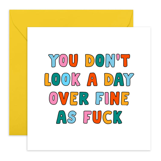 Best Friend Birthday Card Female - You Don't Look A Day Over - Funny Birthday Cards For Women - Humourous Greeting Cards For Mum Nan Aunt - Comes With Fun Stickers - By Central 23