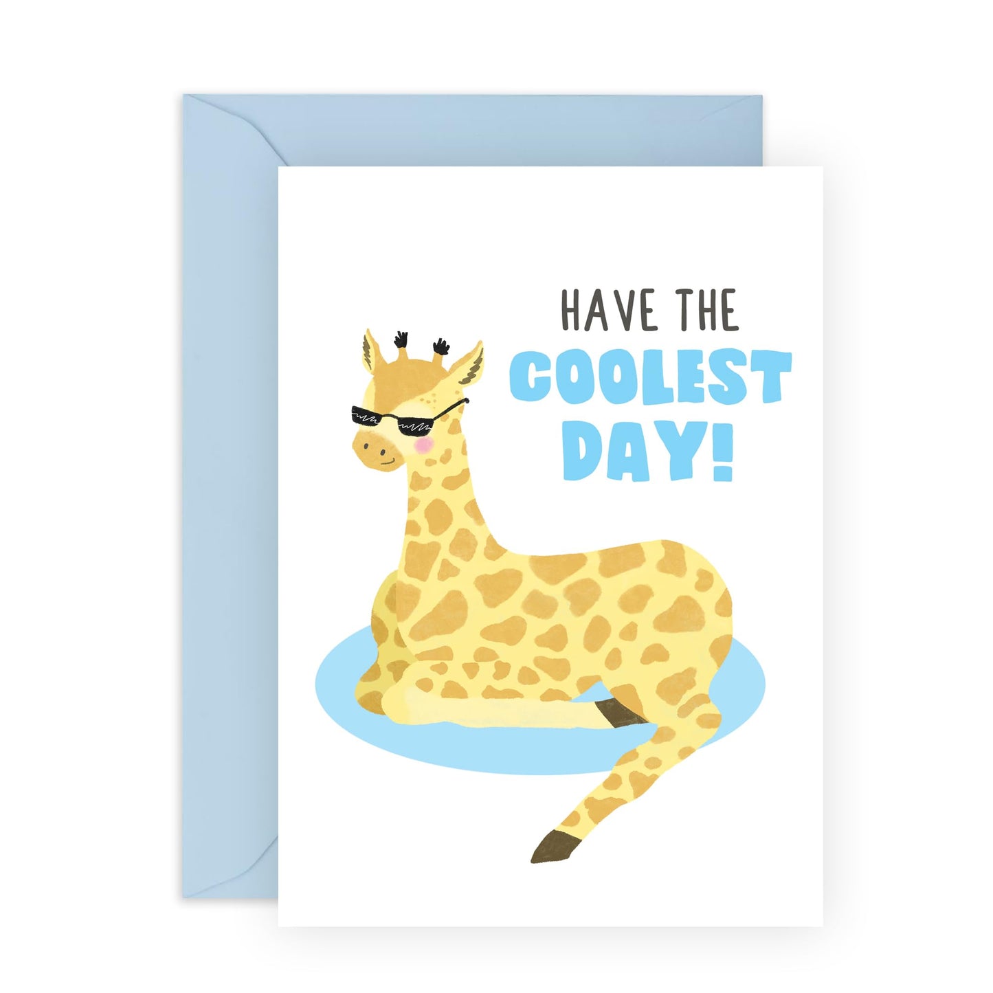 All Occasions Card For Men Women - Have The Coolest Day - Cute Giraffe Birthday Cards For Him Her - Cheeky Greeting Cards For Friends - Comes With Stickers By Central 23