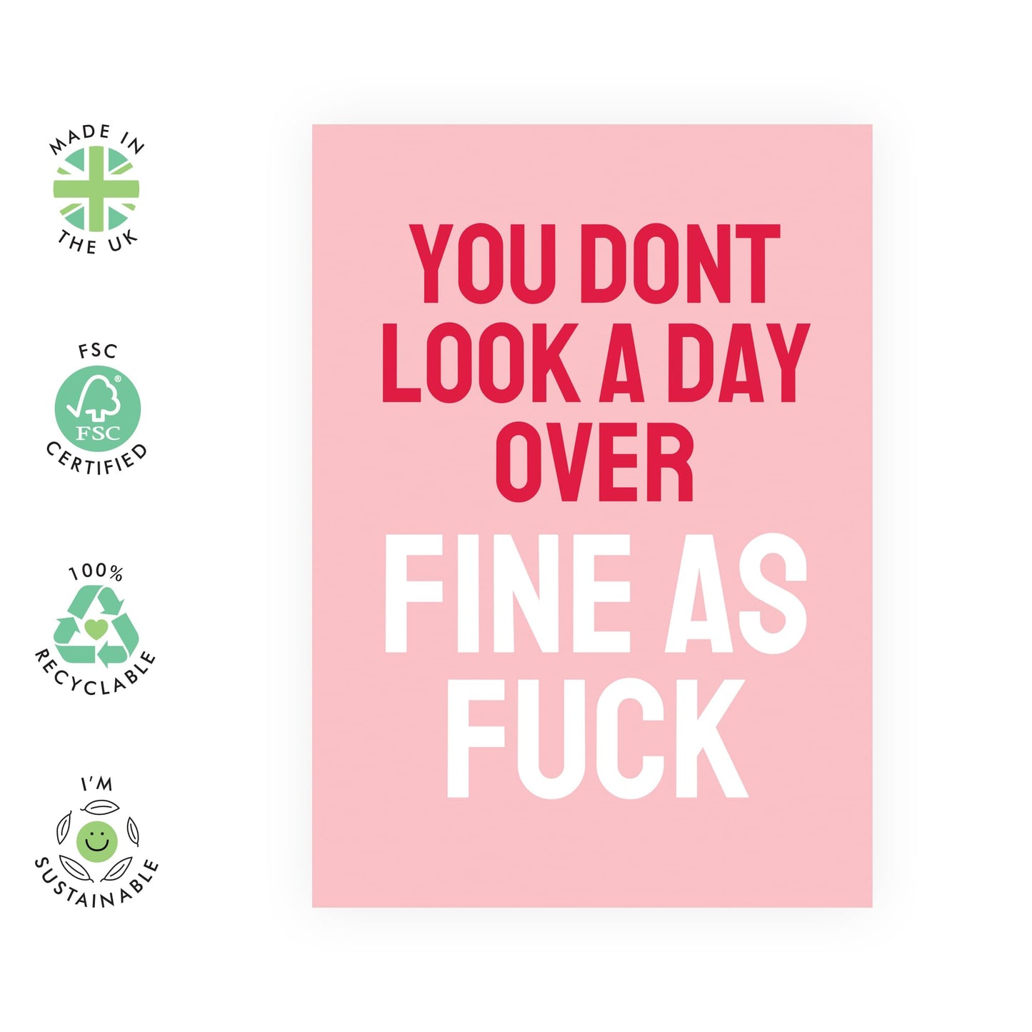 Wife Anniversary Card From Husband - A Day Over Fine As F*ck - Rude Birthday Cards For Girlfriend - Gifts For Partner Fiancee Couples - Comes With Stickers - By Central 23