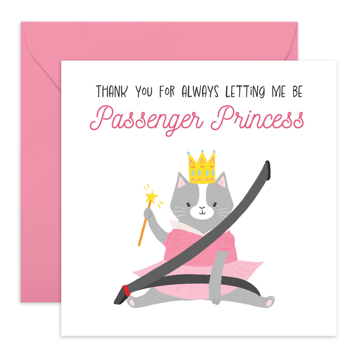 Cute Love & Anniversary Card from Wife or Girlfriend - 'Passenger Princess' - Gifts for Husband, Boyfriends, Him, Partner, Love, Darling, Babe, Sweetheart - Drive Me - Comes with Fun Stickers