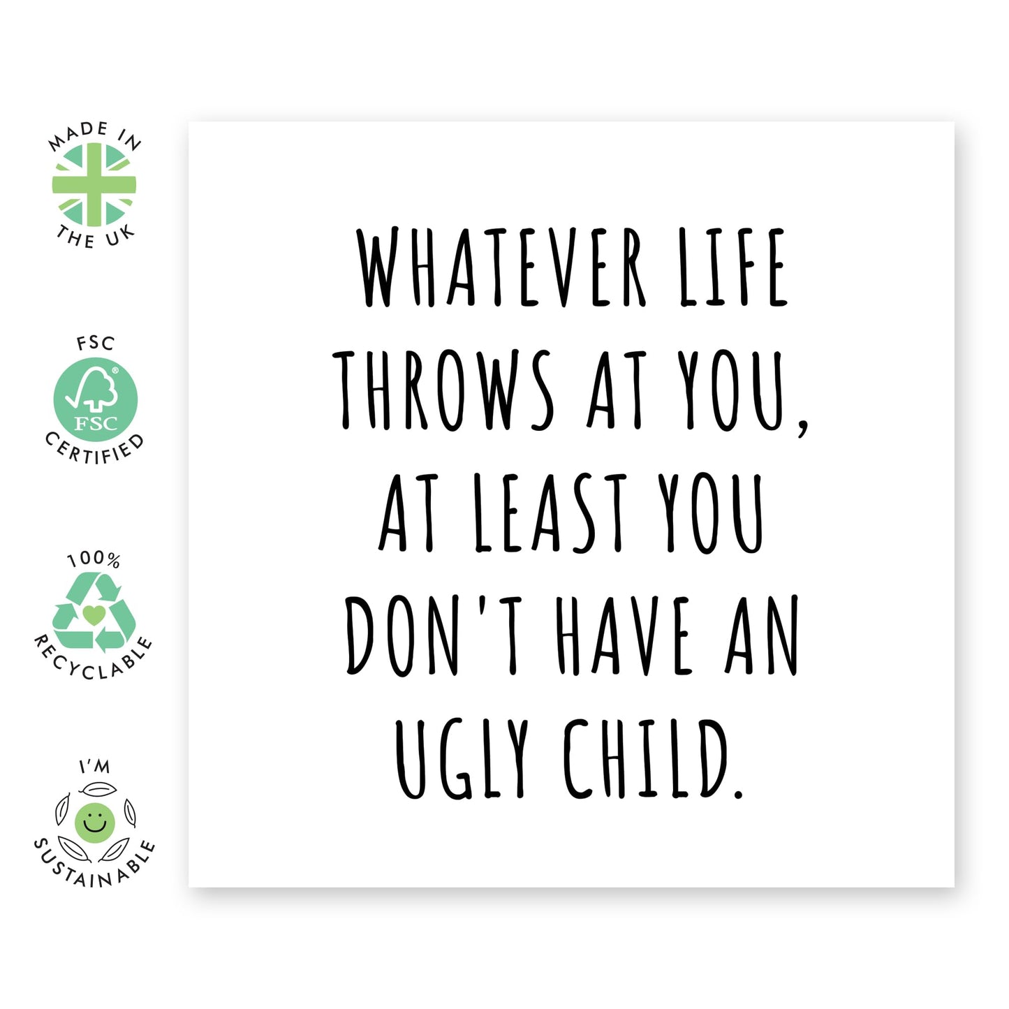 Hilarious Birthday Cards For Mum or Dad -' Ugly Child' - Funny Mothers Day Card Gift for Her, Mum, Mama, Mummy, Women, Ma , Fathers Day For Dad , From Son and Daughter, Kids- Comes With Stickers