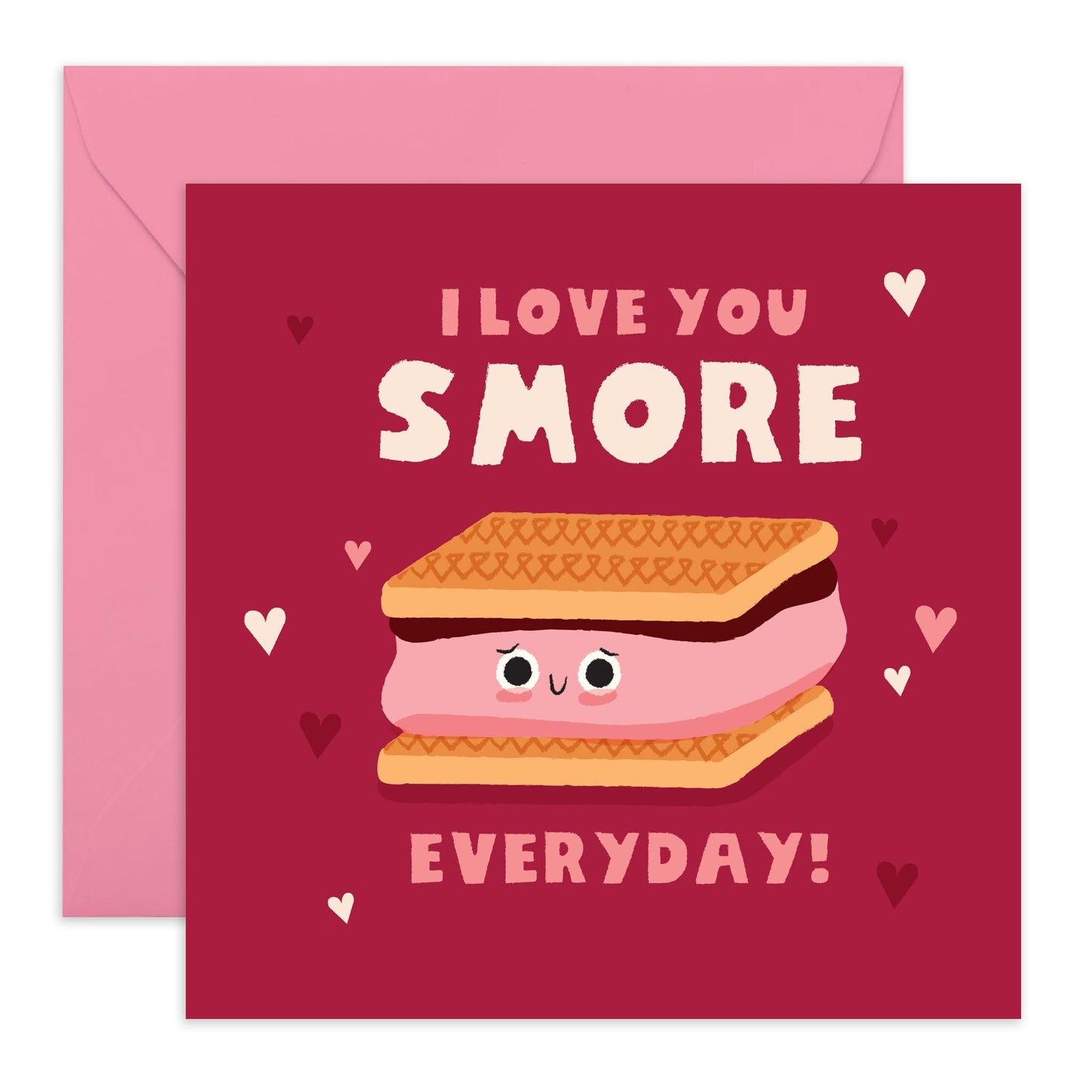 Valentines Card For Girlfriend Boyfriend Partner - Love You Smore Everyday - Wedding Anniversary Card For Husband Wife - Romantic Anniversary Card For Him - Comes With Fun Stickers By Central 23