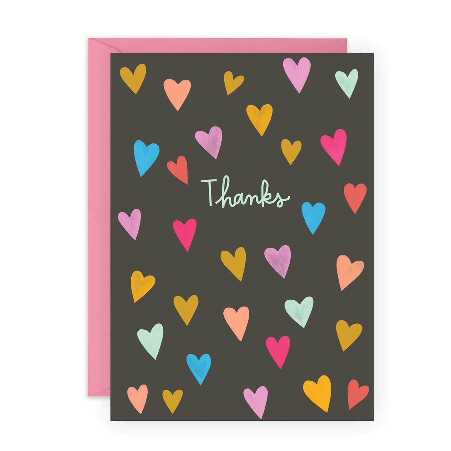 Sweet Thank You Cards - Hearts - For Mum Sister Nan - Appreciation Greeting Cards For Birthday, Anniversary, Mother's Day - Grateful Gratitude Gifts For Her - Comes With Stickers - By Central 23
