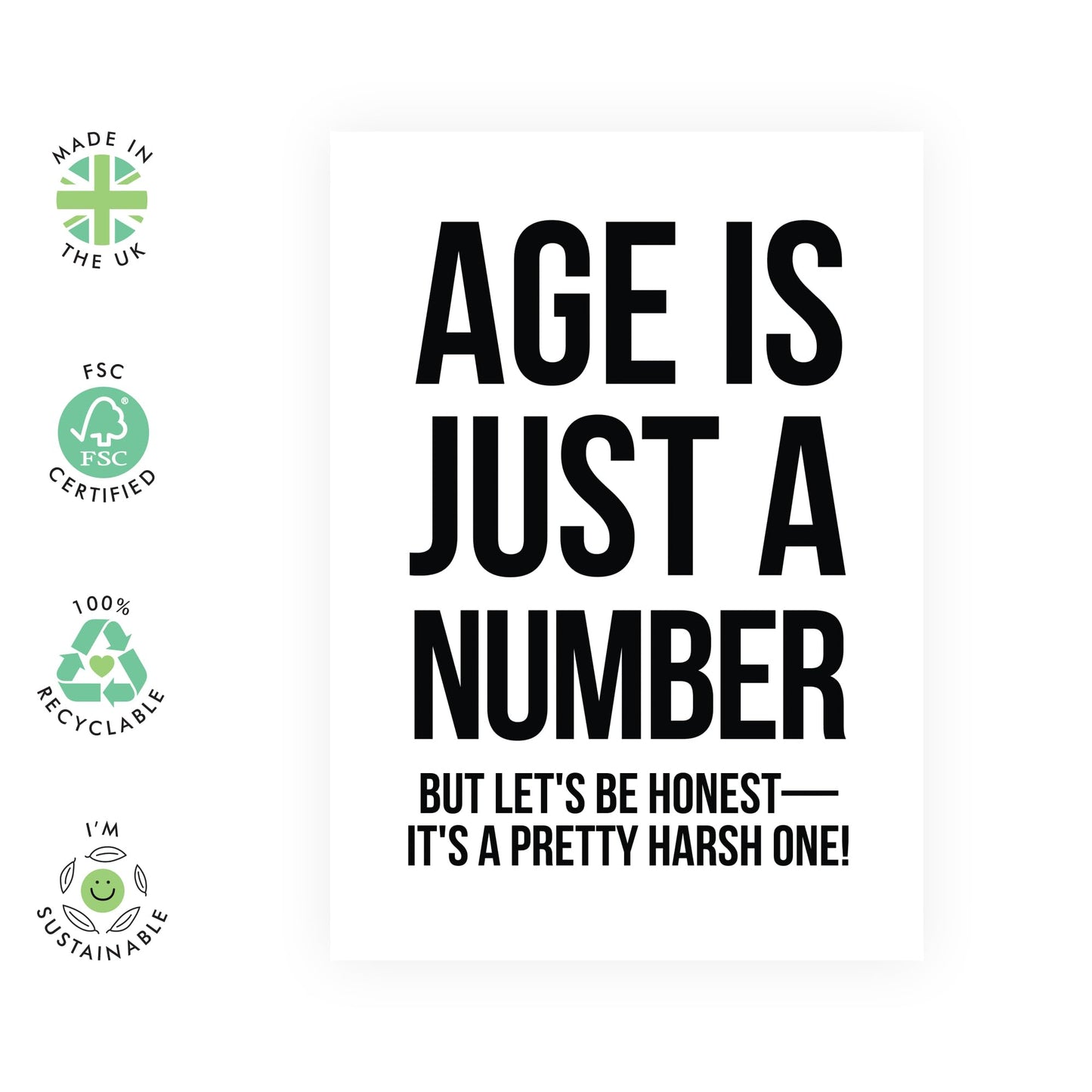 Funny Birthday Cards For Mum Dad - It's A Pretty Harsh One - Cheeky Greeting Cards For Brother Sister - Friend Birthday Cards - Comes With Stickers And Envelope - By Central 23