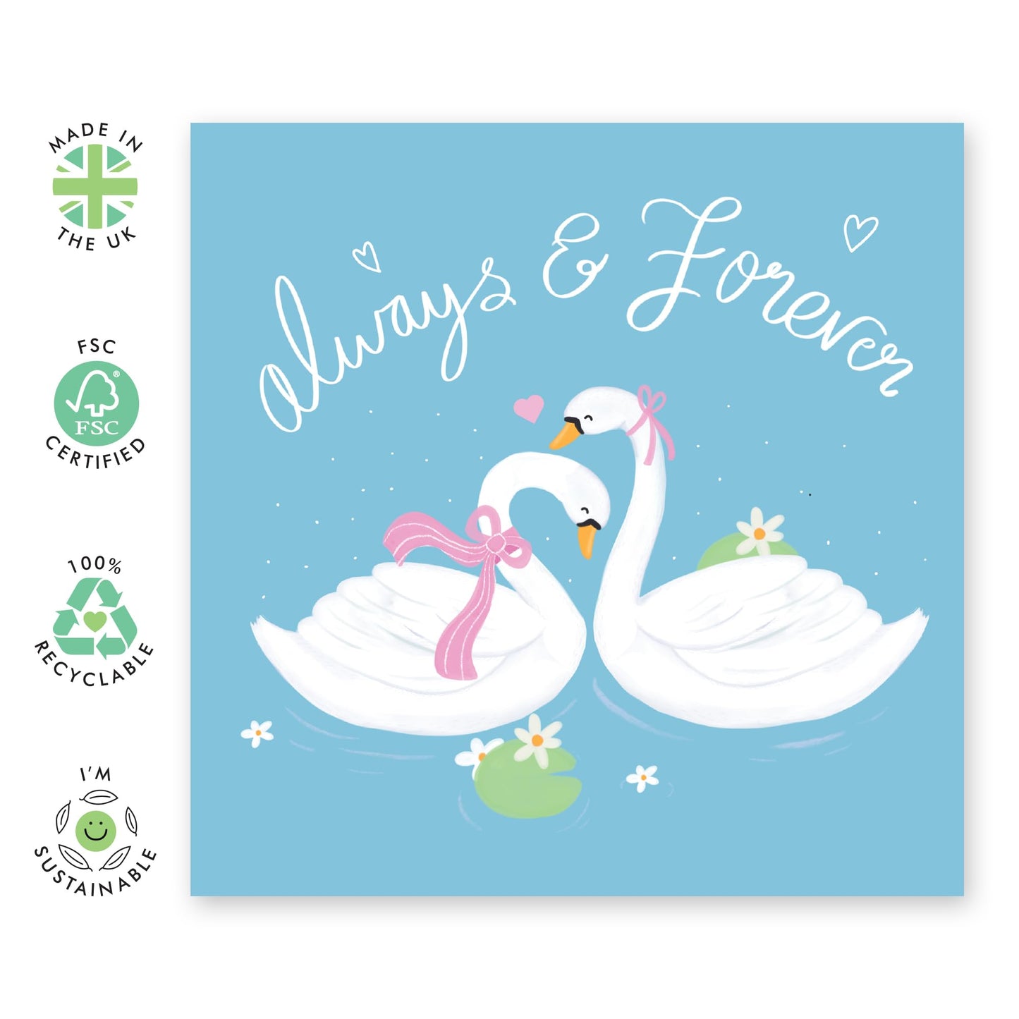 Valentines Day Card Girlfriend Boyfriend - Always And Forever - Anniversary Card Couple - Greeting Cards Fiance - Wife - Greeting Cards - Comes With Stickers By Central 23