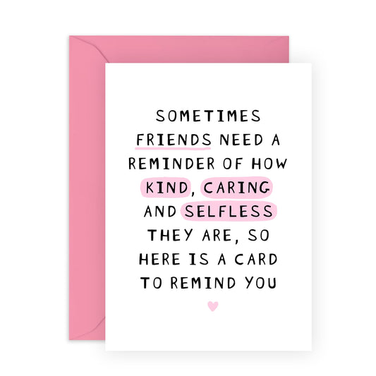 Appreciation Greeting Card - 'Friends' - Sweet Gift for Best Friends, Buddies, Mates, Girlfriends - Thank You Dear Friend - Comes with Fun Stickers