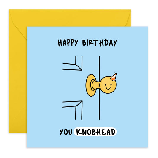 Funny Birthday Cards For Men - Happy Birthday You Knobhead! - Puns Jokes Humor - Happy Birthday Card For Son Friends Coworker Cousin - Gifts For Him Her - Comes With Cute Stickers By Central 23