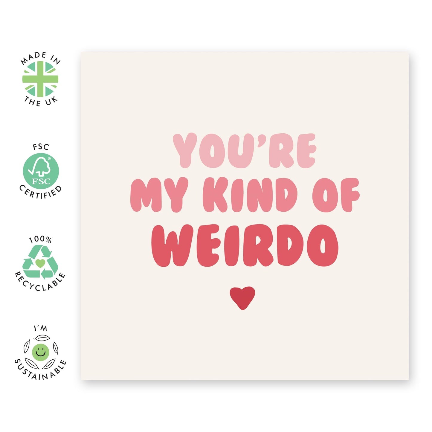 Love Cards From Boyfriend Valentines - You're My Kind Of Weirdo - Girlfriend Birthday Card - Sweet Anniversary Card For Wife- I Love You Gifts For Her - Comes With Stickers By Central 23