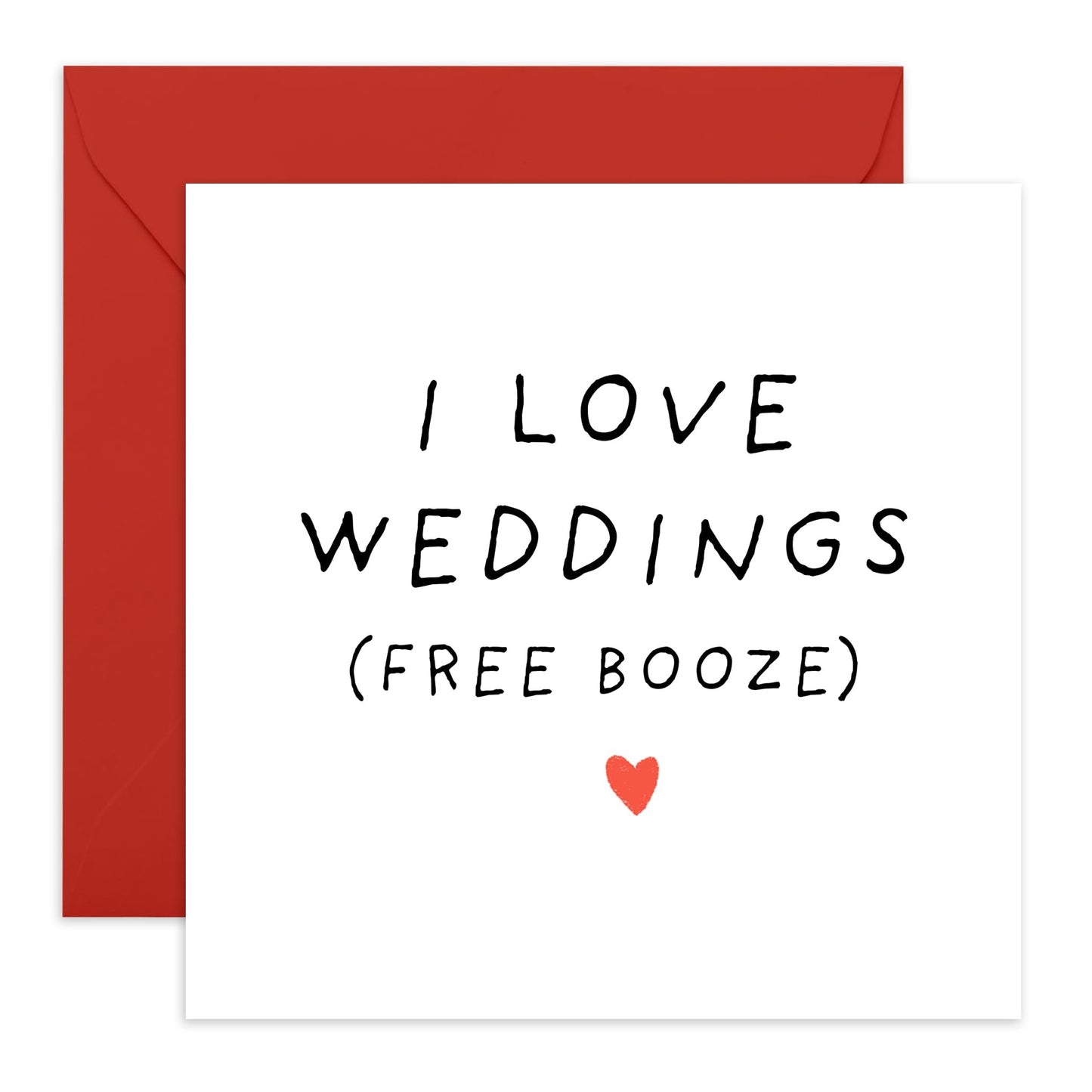 Wedding Celebration Card - 'I Love Weddings' - Gifts for the Bride, Groom, Best Friend, Bestie, Married Couples, Newly Wed, Brother, Sister, Cousin - Free Drinks - Comes with Fun Stickers