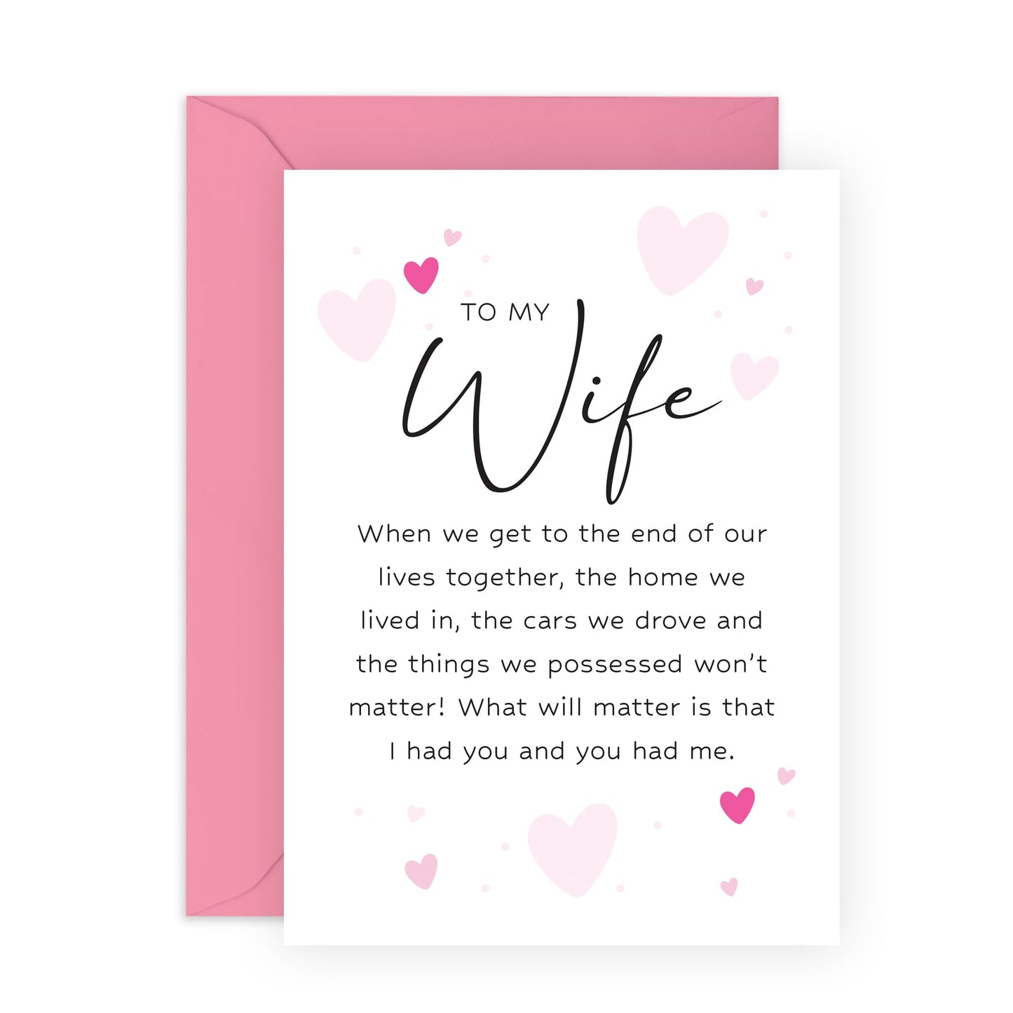 Sweet Message Anniversary Card - 'To My Wife' - Anniversary & Valentines Gifts for Married Couples, Wife, Partner, Wifey, Other Half - For You - Comes with Fun Stickers