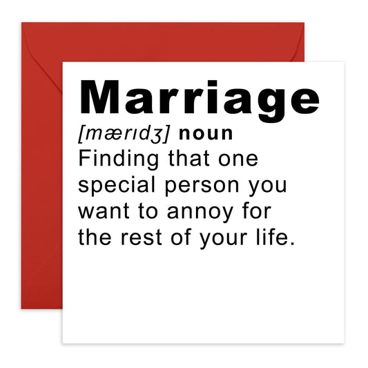 Funny Anniversary Card - 'Marriage 3' - Gifts for Husband, Wife, Partner, Married Couples, Boyfriend, Girlfriend, Other Half - Annoying Each Other - Comes with Fun Stickers