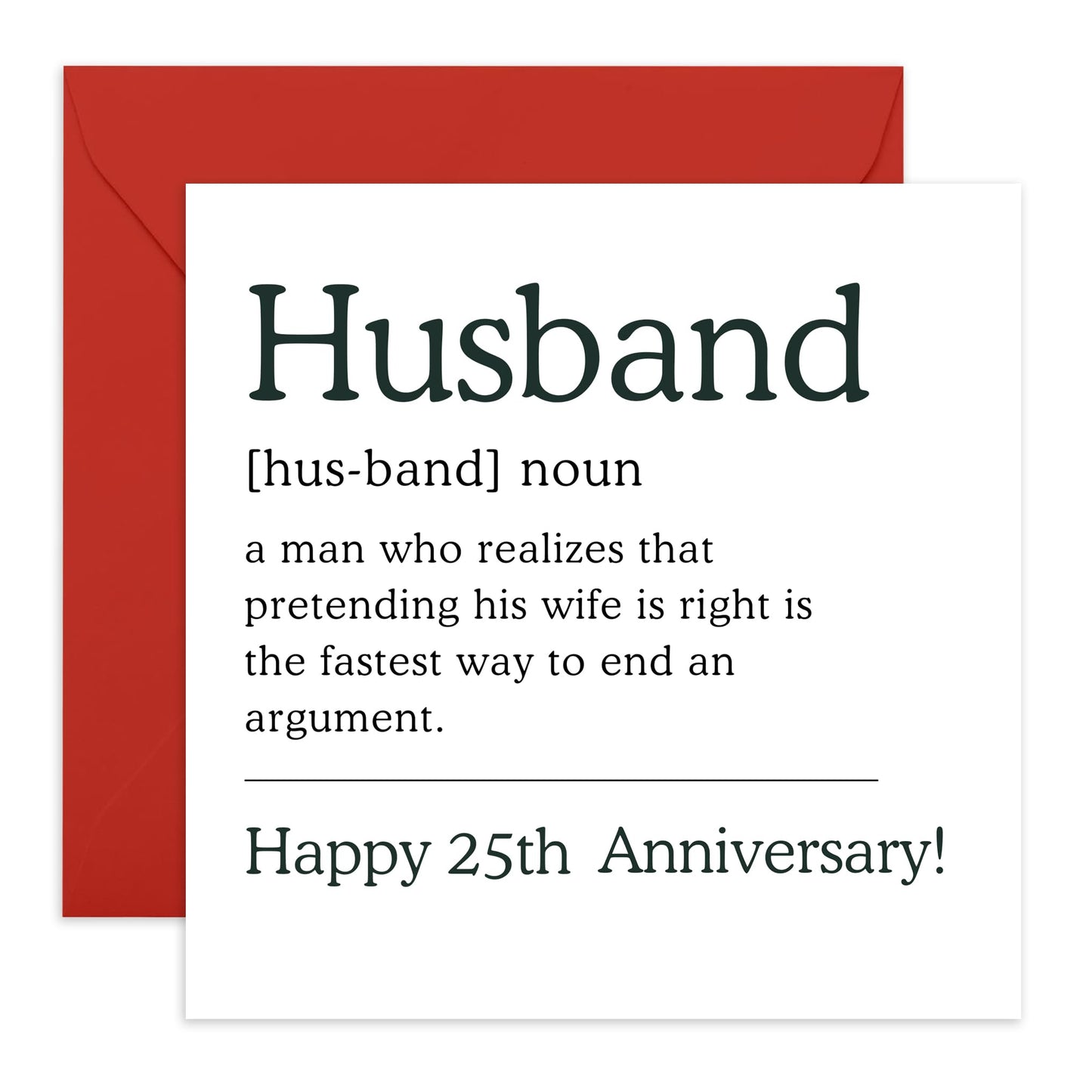 25th Wedding Anniversary Card - Husband Anniversary Card From Wife - Happy Anniversary Card For Him - Silver Wedding - Twenty Five Years - I Love You Gifts For Men - Comes With Stickers By Central 23
