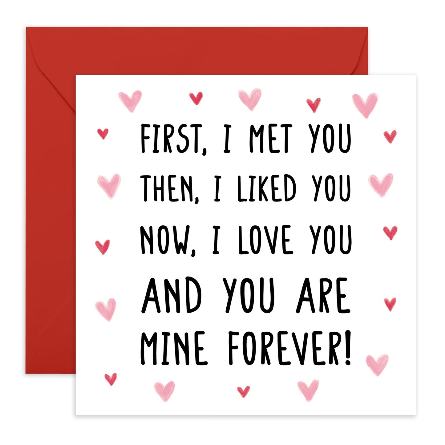 Sweet Greeting Card - 'MINE FOREVER' - Perfect for Celebrating a Love That Lasts For Her Him - Ideal for Expressing Commitment and Devotion on Any Special Occasion - Comes With Stickers By Central 23