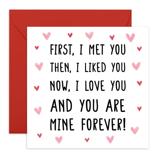 Sweet Greeting Card - 'MINE FOREVER' - Perfect for Celebrating a Love That Lasts For Her Him - Ideal for Expressing Commitment and Devotion on Any Special Occasion - Comes With Stickers By Central 23