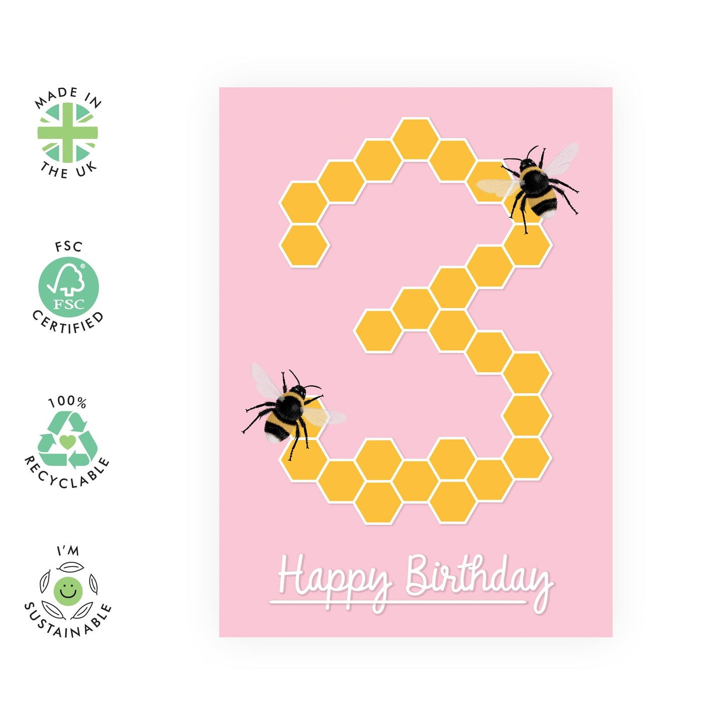 3rd Birthday Card For Boys Girls - Happy Birthday Card Age Three - Milestone Baby Card - Third Bday - Gifts For Kids Son Daughter Niece Nephew - Comes With Fun Stickers - By Central 23